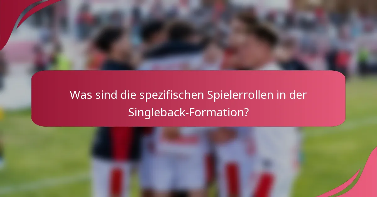 Was sind die spezifischen Spielerrollen in der Singleback-Formation?